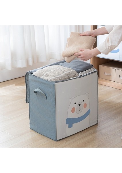 Koyu Mavi Tarzı Yenı Elbise Organizatör Saklama Çantası Dolap Karikatür Taşınabilir Kutu Katlanır Yastık Yorgan Battaniye Dolap Hareket Ev Aksesuarları (Yurt Dışından)