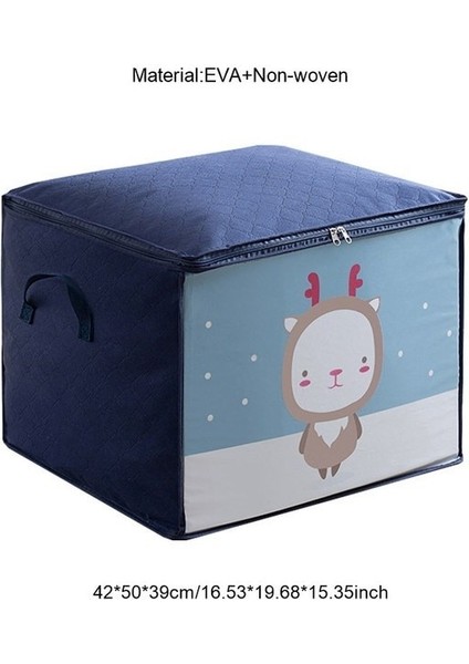 Koyu Mavi Tarzı Yenı Elbise Organizatör Saklama Çantası Dolap Karikatür Taşınabilir Kutu Katlanır Yastık Yorgan Battaniye Dolap Hareket Ev Aksesuarları (Yurt Dışından) fiyatları