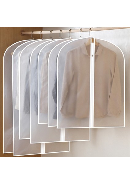 Beyaz Kenar Stili 60X120CM Toz Geçirmez Giyim Depoları Çanta Takım Elbise Örtüsü Konfeksiyon Ceket Asılı Giysi Çanta Ev Gardırop Ceket Organizatör Uzun Ceket Için (Yurt Dışından) modelleri