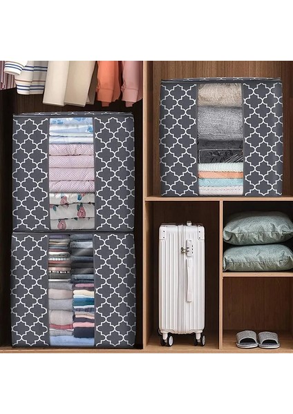 MAVI-47X28X50CM Stili Büyük Yorgan Oyuncaklar Saklama Çantası Battaniye Çanta Şeffaf Pencereli Katlanır Kirli Giysiler Toplama Kılıfı Yastıklar Giyim Organizatör (Yurt Dışından)