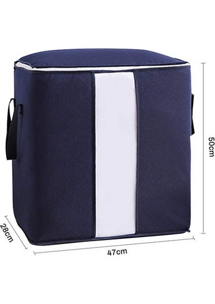 MAVI-47X28X50CM Stili Büyük Yorgan Oyuncaklar Saklama Çantası Battaniye Çanta Şeffaf Pencereli Katlanır Kirli Giysiler Toplama Kılıfı Yastıklar Giyim Organizatör (Yurt Dışından) fiyatları