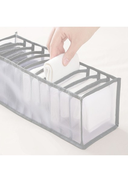 7 Grid Grey Style Yeni Dolap Saklama Kutusu Çorap Saklama Kutusu Ev Ayrılmış Iç Çamaşırı Saklama Kutusu Sutyen Saklama Kutusu Katlanır Çekmece Saklama Kutusu (Yurt Dışından) modelleri