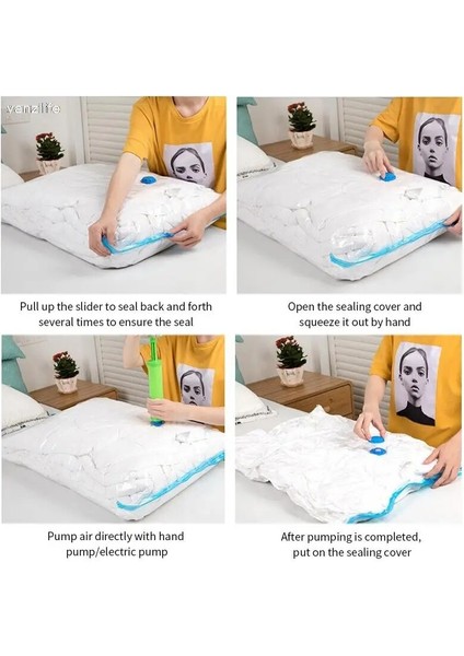 80X60CM Tarzı Vanzlife Ev Depolama Vakum Torbası Şeffaf Kenar Organizatör Katlanabilir Giysi Organizatör Sıkıştırılmış Mühür Seyahat Çantası Tasarruf Paketi (Yurt Dışından) indirimleri