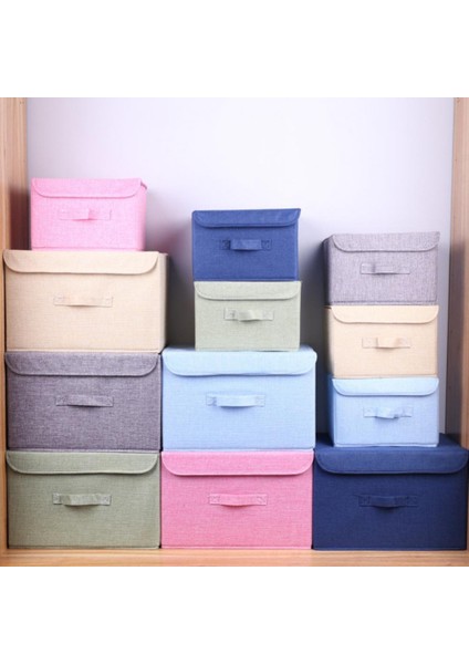 Lacivert Tarzı S Beden Ev Giyim Dolap Organizatör Kutusu Giyim Battaniye Yorgan Dolap Organizatör Ev Depolama Için Katlanabilir Pamuk Keten Saklama Kutusu (Yurt Dışından) fiyatları