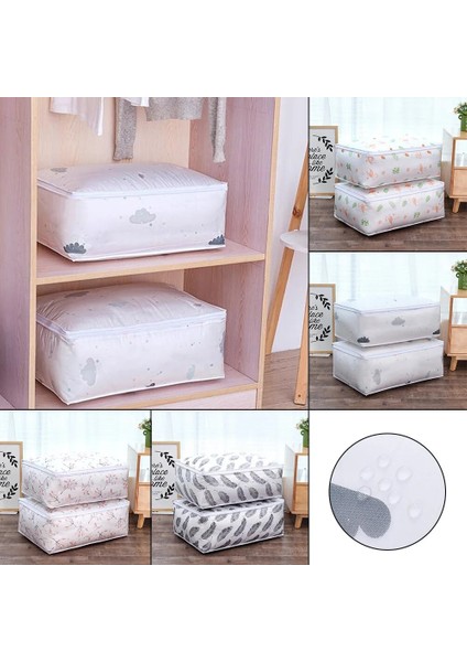 Mutlu Bulut Türü Stili 57X40X22CM Çok Fonksiyonlu Katlanabilir Yorgan Saklama Çantası Tüy Baskı Ev ​​giysileri Yorgan Yastık Battaniye Saklama Çantası Seyahat Bagaj Depolama (Yurt Dışından) fırsatları