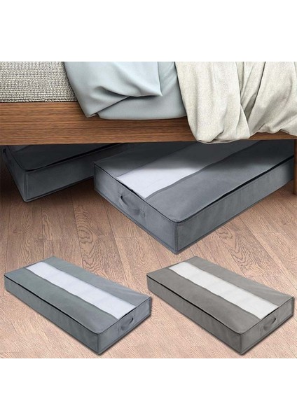 B Tarzı Katlanabilir Dokunmamış Yatak Saklama Çantası Altında Şeffaf Pencereli Büyük Kapasiteli Yorgan Organizatör Kutusu Su Geçirmez Giysiler Toz Kapağı (Yurt Dışından) fiyatları