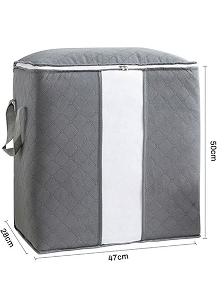 GRI-47X28X50CM Stili Büyük Yorgan Oyuncaklar Saklama Çantası Battaniye Çanta Şeffaf Pencereli Katlanır Kirli Giysiler Toplama Kılıfı Yastıklar Giyim Organizatör (Yurt Dışından) fiyatları