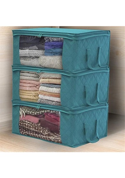 Mavi 3 Adet Tarzı Dokunmamış Giysi Saklama Çantası Katlanır Kapaklı Yorgan Toz Geçirmez Dolap Fg Kutusu Battaniye Saklama Dolabı Ev Saklama Alanı Çantası (Yurt Dışından) fiyatları