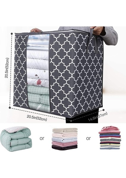 SIYAH-63X45X36CM Tarzı Büyük Yorgan Oyuncaklar Saklama Çantası Battaniye Çanta Şeffaf Pencereli Katlanır Kirli Giysiler Toplama Kılıfı Yastıklar Giyim Organizatör (Yurt Dışından) modelleri