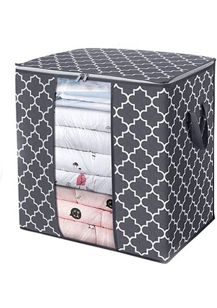 Gri A Stili Katlanabilir Yorgan Saklama Çantası Dokunmamış Toz Geçirmez Giysi Organizatör Taşınabilir Nem Geçirmez Battaniye Konteyner Ev Saklama Torbaları (Yurt Dışından)