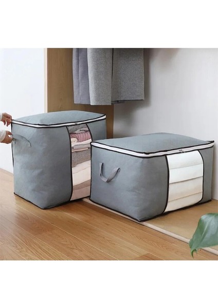 46X28X48CM-GRI Stili Giysileri Saklamak Için Büyük Pencere Çantaları Battaniye Ev Ambalaj Altında Dokunmamış Depolama Organizatör Katlanabilir Kutu Su Geçirmez (Yurt Dışından) fırsatları