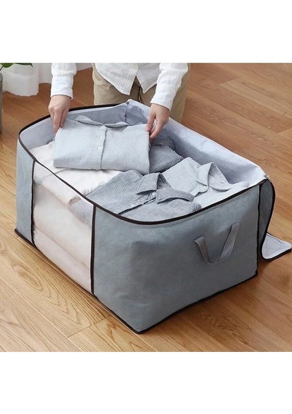 46X28X48CM-GRI Stili Giysileri Saklamak Için Büyük Pencere Çantaları Battaniye Ev Ambalaj Altında Dokunmamış Depolama Organizatör Katlanabilir Kutu Su Geçirmez (Yurt Dışından) indirimleri