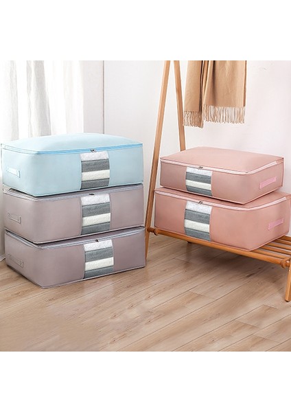 Gri Tarzı S 52X35X16CM Folable Saklama Torbaları Büyük Giyim Organizatör Yastık Yorgan Battaniye Toz Kapağı Büyük Dolap Bagaj Organizatör Ev Saklama Torbaları (Yurt Dışından) modelleri