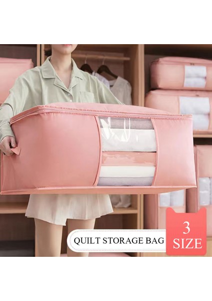 KF0035 Stili 63X43X21CM 3 Boyutlu Dokunmamış Yorgan Saklama Çantası Battaniye Yorgan Dolap Organize Giyim Çantası Elbise Dolabı Organizatör Katlanabilir Saklama Çantası (Yurt Dışından) fiyatları