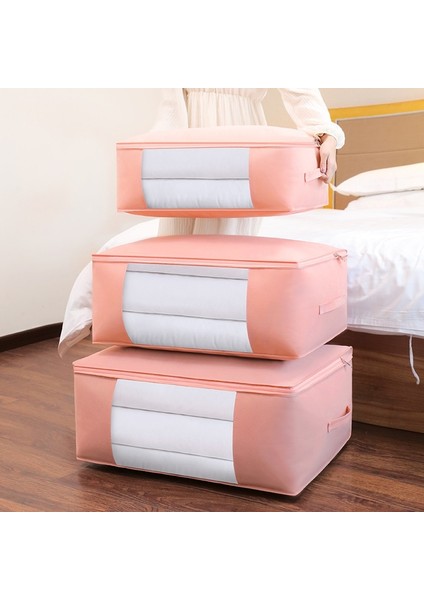 KF0035 Stili 63X43X21CM 3 Boyutlu Dokunmamış Yorgan Saklama Çantası Battaniye Yorgan Dolap Organize Giyim Çantası Elbise Dolabı Organizatör Katlanabilir Saklama Çantası (Yurt Dışından) modelleri