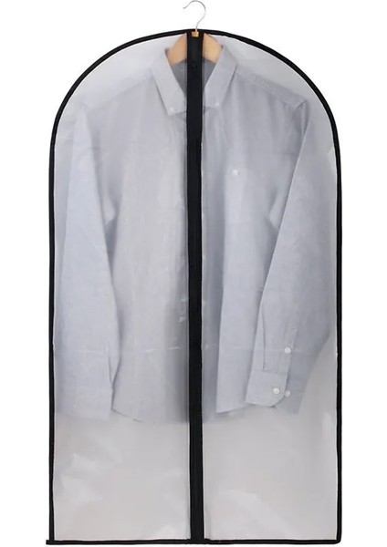 Siyah Kenar Stili 60X80CM Toz Geçirmez Giyim Depoları Çanta Takım Elbise Örtüsü Konfeksiyon Ceket Asılı Giysi Çanta Ev Gardırop Ceket Organizatör Uzun Ceket Için (Yurt Dışından)