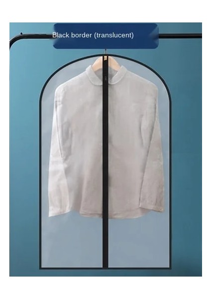 Siyah Kenar Stili 60X80CM Toz Geçirmez Giyim Depoları Çanta Takım Elbise Örtüsü Konfeksiyon Ceket Asılı Giysi Çanta Ev Gardırop Ceket Organizatör Uzun Ceket Için (Yurt Dışından) fiyatları