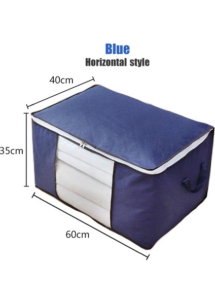 60X40X35CM-MAVI Tarzı Giysileri Saklamak Için Büyük Pencere Çantaları Battaniye Ev Ambalaj Altında Dokunmamış Depolama Organizatör Katlanabilir Kutu Su Geçirmez (Yurt Dışından)
