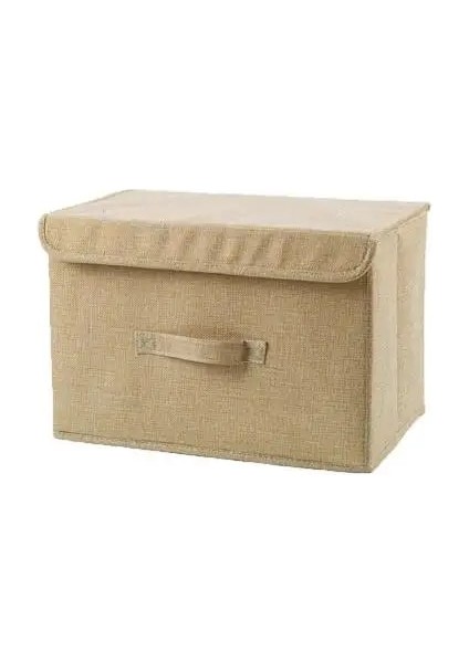 Bej Tarzı S Beden Ev Giyim Dolap Organizatör Kutusu Giyim Battaniye Yorgan Dolap Organizatör Ev Depolama Için Katlanabilir Pamuk Keten Saklama Kutusu (Yurt Dışından)