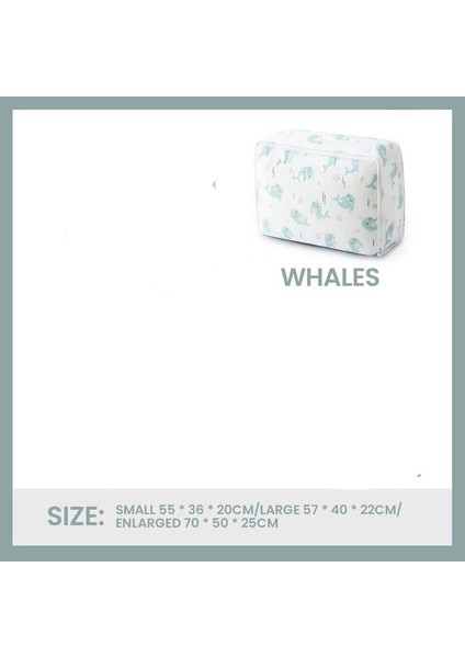 Balinalar Tarzı S 55X36X20CM Giysi Saklama Çantası Büyük Kapasiteli Yorgan Organizatör Yorgan Battaniye Yatak Temizle Katlanabilir Fermuar Kutusu Konteyner Yatak Odası Dolap (Yurt Dışından)