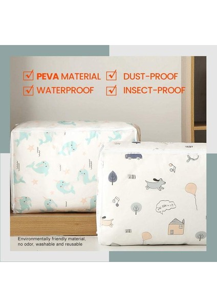 Balinalar Tarzı S 55X36X20CM Giysi Saklama Çantası Büyük Kapasiteli Yorgan Organizatör Yorgan Battaniye Yatak Temizle Katlanabilir Fermuar Kutusu Konteyner Yatak Odası Dolap (Yurt Dışından) fırsatları