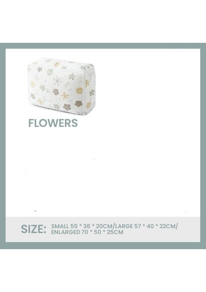 Çiçek Stili El 70X50X25 Giysi Saklama Çantası Büyük Kapasiteli Yorgan Organizatör Yorgan Battaniye Yatak Temizle Katlanabilir Fermuar Kutusu Konteyner Yatak Odası Dolap (Yurt Dışından)