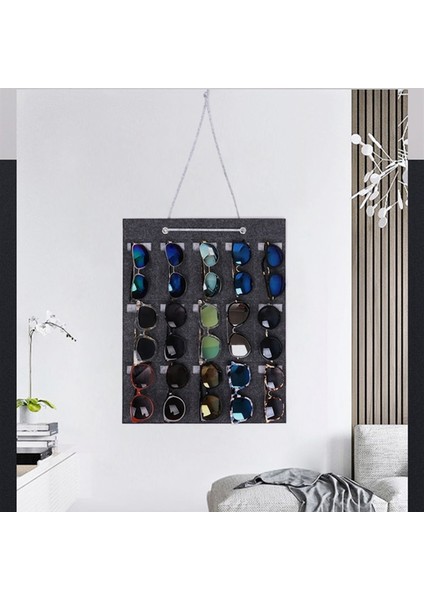 Gri Tarzı Gözlük Organizatör Güneş Gözlüğü Organizatör Depolama Asılı Çanta Güneş Gözlüğü Gözlük Ekran Duvara Montaj Organizatör 15 Yuvalı Gözlük Ho (Yurt Dışından) fiyatları