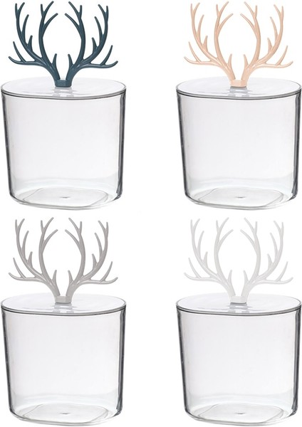 Beyaz Stil Makyaj Düzenleyici Pamuklu Çubukla Oluştur Qtip Konteyner Kozmetik Makyaj Pamuklu Pedi Düzenleyici Mücevher Saklama Kutusu (Boş Kutu) 4 Renk (Yurt Dışından) modelleri