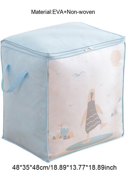 D Mavi Stil Su Geçirmez Giysi Organizatör Yorgan Saklama Torbaları Büyük Kapasiteli Yastıklar Oyuncaklar Battaniye Kılıfı Katlanır Dolap Hareket Aksesuarları (Yurt Dışından) fiyatları