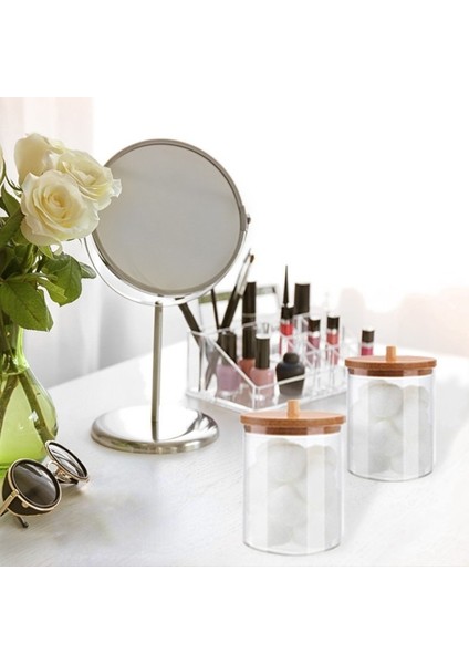 G Tarzı 2 1 Akrilik Çok Fonksiyonlu Kozmetik Makyaj Pamuk Pedi Organizatör Mücevher Saklama Kutusu Kavanoz Tutucu Yuvarlak Şeffaf Konteyner (Yurt Dışından) modelleri