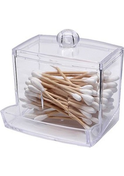 Kare Tarzı Acrylic Makeup Organizer Cotton Swabs Qtip Container Cosmetic Makeup Cotton Pad Organizer Jewelry Storage Box(Empty Box) (Yurt Dışından) modelleri