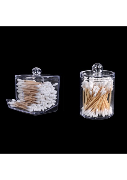 Kare Tarzı Acrylic Makeup Organizer Cotton Swabs Qtip Container Cosmetic Makeup Cotton Pad Organizer Jewelry Storage Box(Empty Box) (Yurt Dışından) indirimleri
