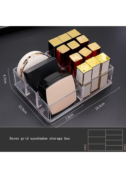 Küçük 7 Izgara Stili 1pc Eyeshadow Palette Organizer Eyepowder Storage Tray Cosmetics Rack Makeup Tools Compartment Holder For Women (Yurt Dışından)