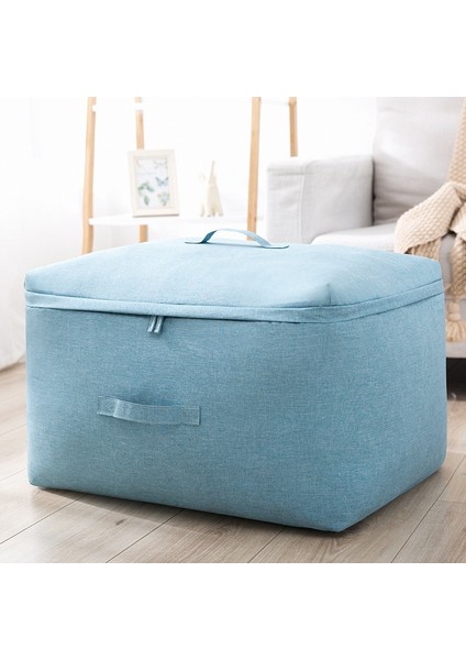 Mavi Stil L-Yaklaşık 56X42X24CM Yorgan Battaniye Fermuar Saklama Çantası Giyim Için Taşınabilir Kutu Katı Klozet Dolap Organizatör Büyük Saklama Çantası Çeşitli Eşyalar Organizatör (Yurt Dışından)