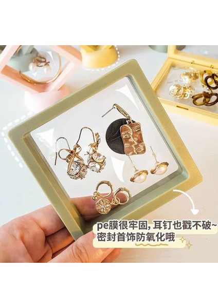 Yeşil Stil 9x9 cm Pe Film Renkli Broş Sikke Taşlar Mücevher Saklama Kutusu Toz Geçirmez Asma Yüzer Yüzük Küpe Vitrin (Yurt Dışından)