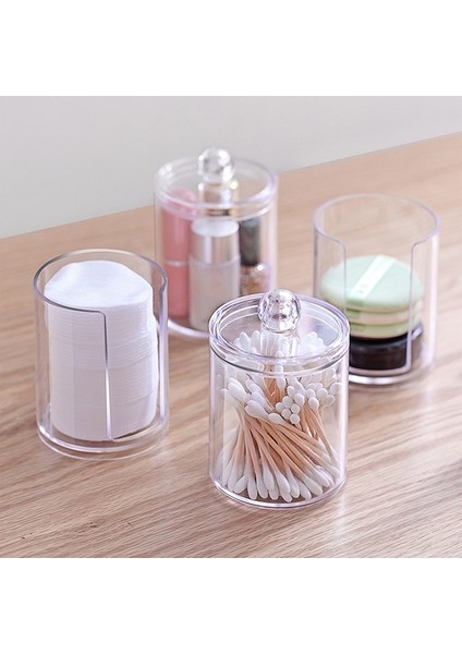 No.8 Stili Acrylic Makeup Organizer Cotton Swabs Qtip Container Cosmetic Makeup Cotton Pad Organizer Jewelry Storage Box(Empty Box) (Yurt Dışından) modelleri