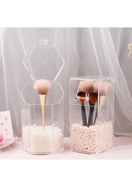 B2 Stili Transparent Acrylic Makeup Brush Holder Makeup Organizer Cosmetic Holder Pencil Lipstick Desk Container Table Makeup Storage Box (Yurt Dışından) modelleri