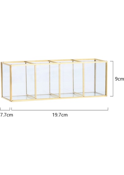 3 Yuva Stili Altın Kozmetik Saklama Kutusu Masa Masaüstü Fg Cam Ekose Takı Sınıflandırma Depolama Tepsisi Büyük Kapasiteli Giyinme (Yurt Dışından) fiyatları
