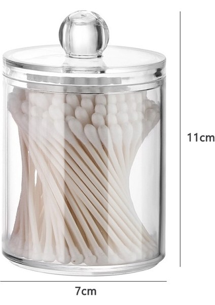 Küçük Stil Pamuklu Çubuklar Qtip Konteyner Akrilik Makyaj Organizatör Kozmetik Makyaj Pamuklu Pad Organizatör Mücevher Saklama Kutusu (Boş Kutu) (Yurt Dışından)