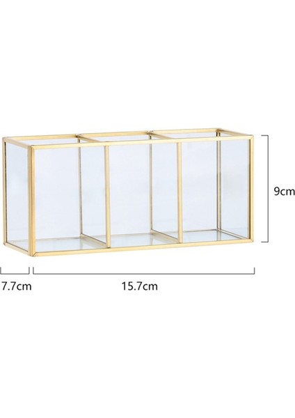 Kozmetik Saklama Kutusu Stili Kozmetik Için Iskandinav Altın Düzenleyici Lüks Makyaj Organizatör Odası Mücevher Kutusu Pirinç Cam Depolama Makyaj Masaüstü Konteyner (Yurt Dışından)