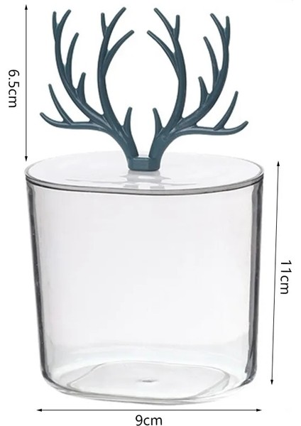 Mavi Stil Makyaj Düzenleyici Pamuklu Çubukla Oluştur Qtip Konteyner Kozmetik Makyaj Pamuklu Pedi Düzenleyici Mücevher Saklama Kutusu (Boş Kutu) 4 Renk (Yurt Dışından)