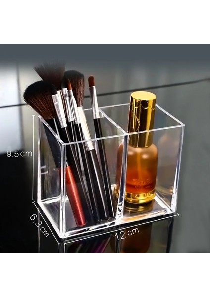 2 Delik Stili Şeffaf Makyaj Fırçası Tutucu Organizatör Delikler Plastik Masa Masa Kozmetik Saklama Kutusu Mücevher Kutusu Konteyner (Yurt Dışından)