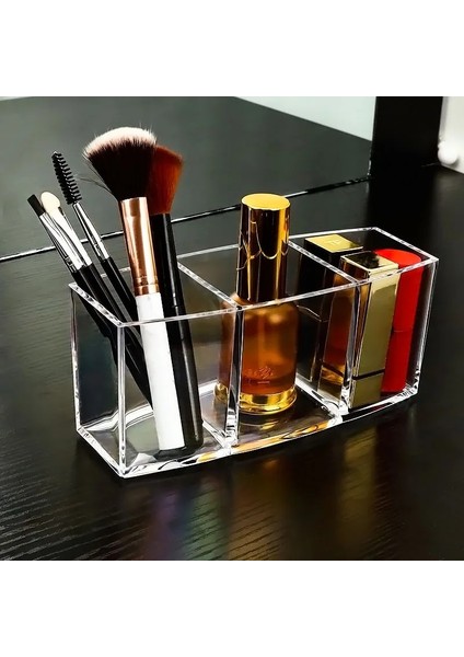2 Delik Stili Şeffaf Makyaj Fırçası Tutucu Organizatör Delikler Plastik Masa Masa Kozmetik Saklama Kutusu Mücevher Kutusu Konteyner (Yurt Dışından) fiyatları