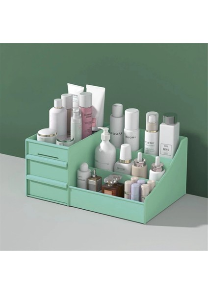 Resim Stili Olarak 28X18X13CM Makyaj Çantası Mücevher Konteyner Kutusu Makyaj Organizatör Çekmeceler Plastik Kozmetik Saklama Kutusu Makyaj Fırçası Tutucu Organizatör (Yurt Dışından) fiyatları