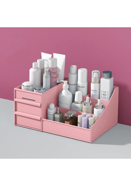 Resim Stili Olarak 28X18X13CM Makyaj Çantası Mücevher Konteyner Kutusu Makyaj Organizatör Çekmeceler Plastik Kozmetik Saklama Kutusu Makyaj Fırçası Tutucu Organizatör (Yurt Dışından) modelleri