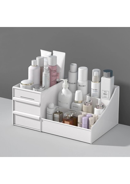 Resim Stili Olarak 28X18X13CM Makyaj Çantası Mücevher Konteyner Kutusu Makyaj Organizatör Çekmeceler Plastik Kozmetik Saklama Kutusu Makyaj Fırçası Tutucu Organizatör (Yurt Dışından) indirimleri
