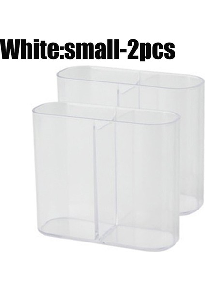 2pcs Small White Style Plastic Makeup Bathroom Storage Box Cosmetic Organizer Desktop Make Up Jewelry Storage Case Sundries Table Container Organizer (Yurt Dışından)