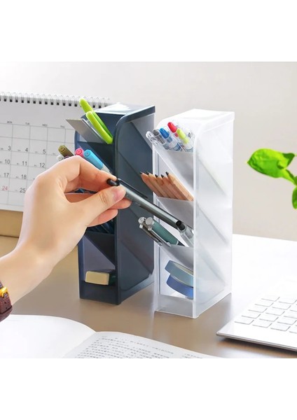 No.1 Tarzı Eğik Ekleme Tipi Buzlu Kalemlik Masaüstü Raf Masaüstü Saklama Kutusu Plastik Kozmetik Fırça Uygun Depolama Düzenleyici (Yurt Dışından) modelleri
