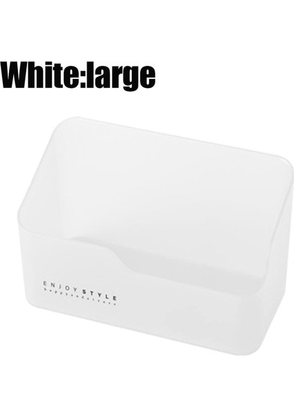 1pc Large White Style Plastic Makeup Bathroom Storage Box Cosmetic Organizer Desktop Make Up Jewelry Storage Case Sundries Table Container Organizer (Yurt Dışından)