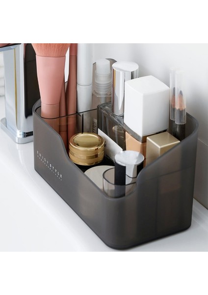1pc Large White Style Plastic Makeup Bathroom Storage Box Cosmetic Organizer Desktop Make Up Jewelry Storage Case Sundries Table Container Organizer (Yurt Dışından)